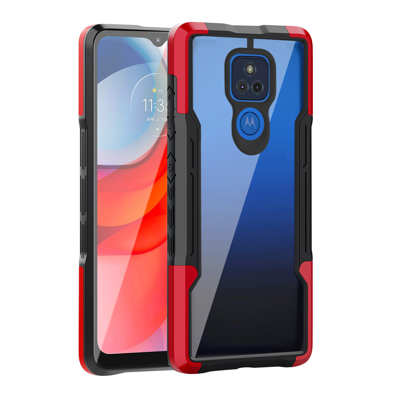 Shockproof Excellent Grip with Silky Feeling for Moto G Play 2021 In Red